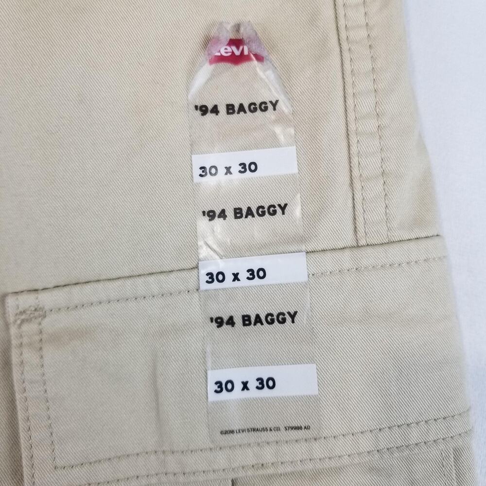 Levi's 94 Baggy Cargo Pants Women's 30x30 Loose Adjustable Hem Utility NWT Tan - Picture 7 of 14